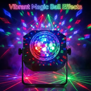 Party light disco ball light, voice-activated DJ disco light LED stage light strobe light, with remote control and USB data cable power supply, suitable for parties, indoor use, birthday gifts, clubs, Christmas, Halloween, Wedding