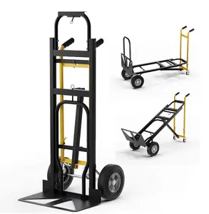 Costway 3-in-1 Convertible Hand Truck with 4 Rubber Wheels 1000 lbs Max Load Capacity
