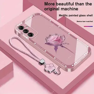 Suitable for [Galaxy A14 5g] Brand new premium phone case,  Free four-leaf clover lanyard，drop-proof and fingerprint-resistant，simple and elegant design，multiple colors available YM99