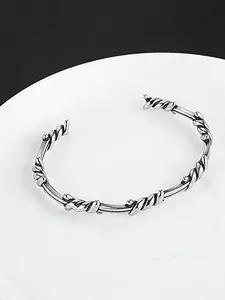 Gothic Style Bracelet, Twisted Steel Wire Open Cuff, Unisex Cool Streetwear Accessory, Unique Design, Versatile Fashion Jewelry, Trendy Jewellery Accessories