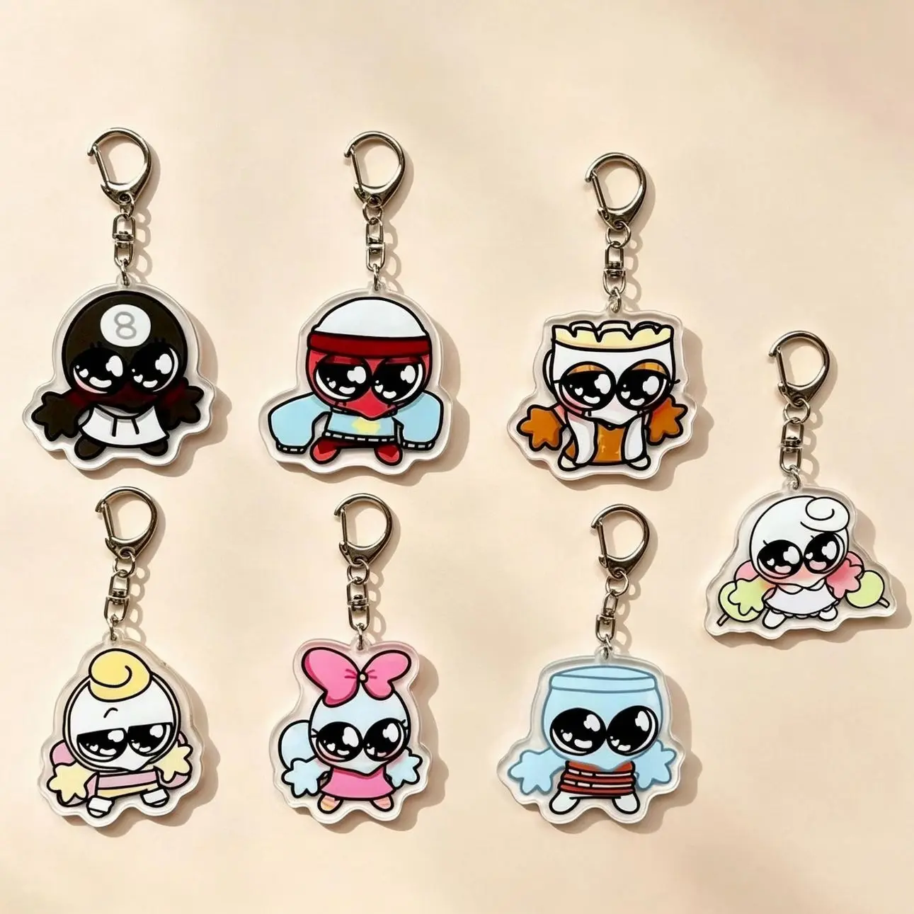 Dandy's World Acrylic Keychain, Dandys World Double Side, Brightney, Gigi, Glisten, Connie, Flutter, Shrimpo, Poppy, Dandys World Gifts