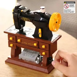 Classic Creative Sewing Machine Stem Building Blocks Set, Unisex Educational Toy, Festive Gift Idea, Desktop Decoration, Perfect Present for Friends & Loved Ones, Building Block Sets