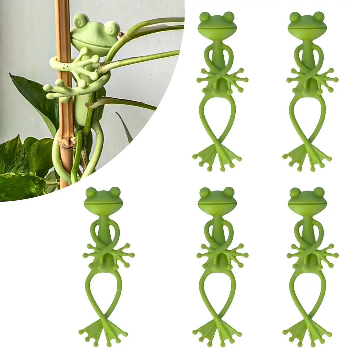 5pcs Frog Plant Support Clips, Indoor Outdoor Climbing Vine Fixing Clamps, Garden Decorative Arm Hangers, Garden Aesthetic, Garden Supplies