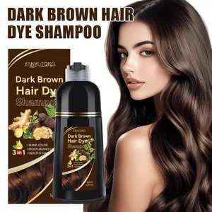500ML Deep Herbal Hair Dye Shampoo, Gentle Non-Irritating, 3-In-1 Hair Care, Easy Use, Healthy Glossy Hair, Unisex