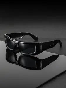 Men's PC Rectangular Full Frame Wide Leg Glasses, Trendy Punk Casual Fashion, Durable Stylish Street Style, Suitable for All Face Shapes