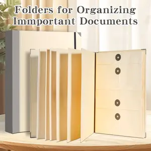 In Case I Go Missing Binder File Organizer, Manila Pocket Accordion Storage Folder, Multi-Layer Portable Desktop Document Holder