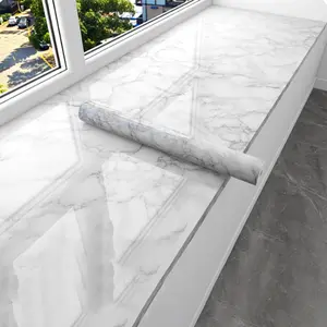 Marble Contact Paper, Granite, Waterproof Self-Adhesive Removable Glossy Vinyl Film, Ideal for Living Room Countertop & Furniture Decoration, Marble Pattern Wallpaper, Marble Backsplash Wallpaper