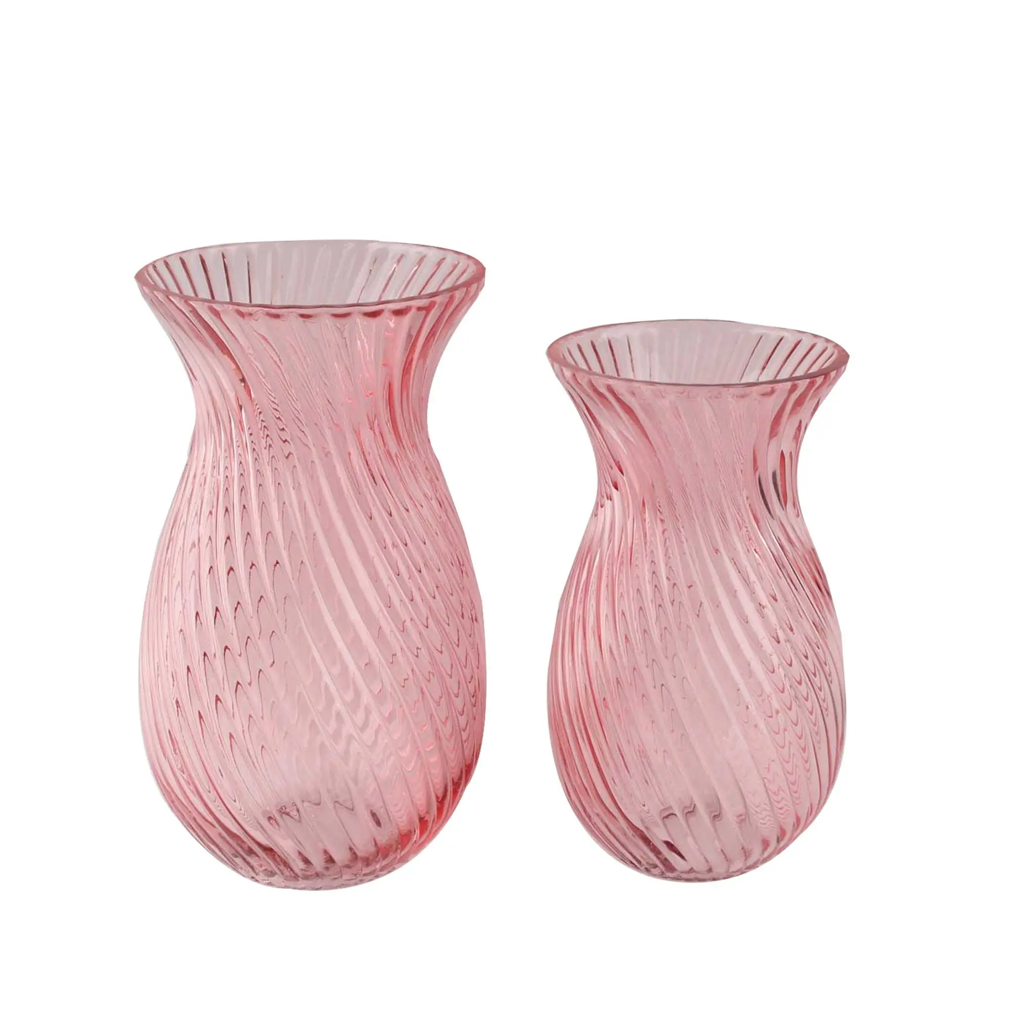 Fleurine Colored Glass Collection, Set of 2 Frosted Tulip Shaped Table Vases