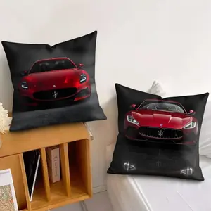 M-Maserati CarR fashion Cushion Cover Soft Short Plush Fabric Double-Sided Print Organic Breathable Sofa Pillow Case, Home Machine Washable in Perfect for Home Decor Warm Winter Home Child Gift