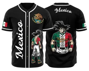 Mexico Baseball Jersey, Button Down Summer Jersey For Men And Women, Top Jersey