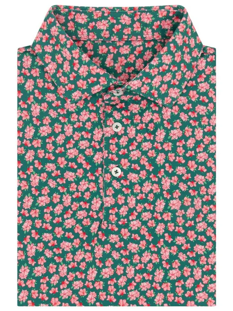 The Azalea  2.0 Spring Pink Patten Golf Polo Shirt Short Sleeve Outdoors Menswear Print Lightweight
