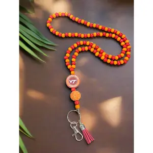 VT Virginia Tech Hokies Custom Beaded Lanyard
