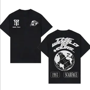 The World Is Yours 1983 Scarface T-Shirt, Bold Double-Sided Graphic Tee for Fans, Iconic Movie Tribute Shirt for Casual Streetwear Enthusiasts