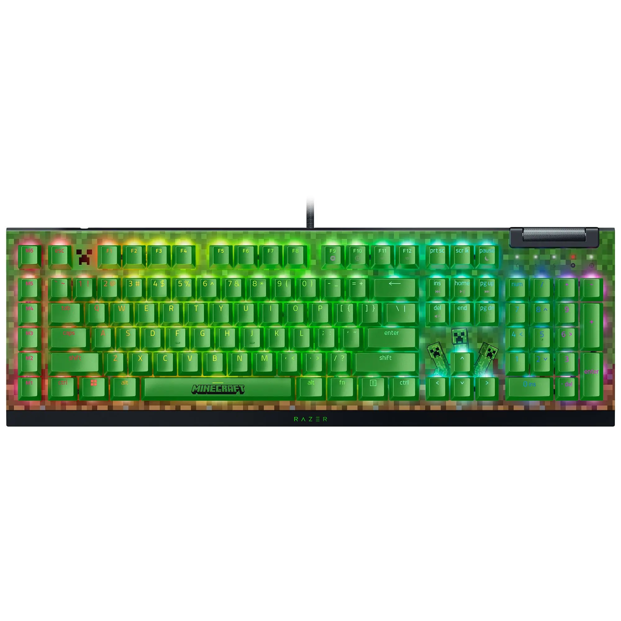 Razer BlackWidow V4 X Mechanical Gaming Keyboard (Green Switch) - Minecraft Edition