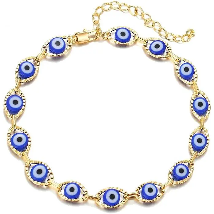 Eloria Jewelry B Evil Eye Bracelet for Women Men Beaded Bracelet for Women Blue Eye Protective Jewelry with Eye Charm Spiritual Gift