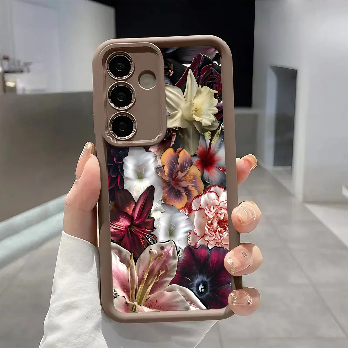 Vintage Gothic Vibe Lily Floral Collage Smartphone Case - Enhanced Camera Protection, Shockproof, Skin-Friendly Touch Soft Cover for Samsung Galaxy S21-S26 Ultra/Plus/FE, A13-A17, A33-A36, A52-A54, Note20 (Flash, Boy, Handheld, Wireless Compatible), Casin