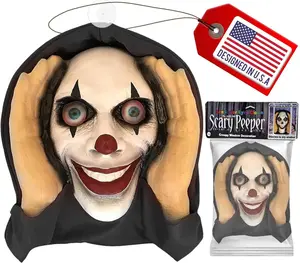 Scary Peeper Window Pranks Adults Mask - Lenticular-Eyed Prop Scary Clown Mask Pranks Decoration for Indoor or Outdoor Decor Creepy Prank Mask Prop for Peeping Tom Gag Gift Scary Clown Decorations for Adults Designed in USA- Adults Mask
