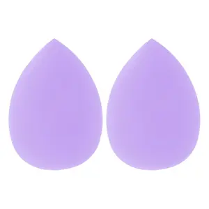 Generic Portable Teardrop Face Makeup Sponge 2 Pcs Purple