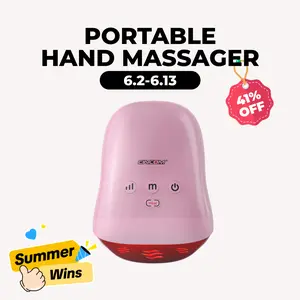 CINCOM Portable Hand Massager (ROSE), Cordless, with Comfort Heat and Gentle Vibration, Adjustable Settings, Auto-Off Feature, Rechargeable, Perfect for Daily Relaxation, Ideal Gift