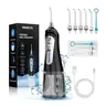 NBGRLVS Cordless Dental Water Flosser - Portable Oral Irrigator for Adults, 6 Cleaning Modes, 350ML Tank, USB Charge, Built-in Batteries & Cells, IPX7 Waterproof, 6 Replacement Nozzles, Home & Travel Plaque Removal for Gum Health