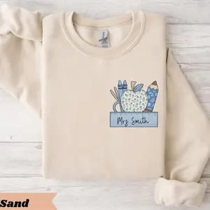 [CUSTOM] Teacher Sweatshirt, Personalized Teacher Crewneck, Thoughtful Teacher Gift for Back to School, Teacher Appreciation, Last Day of School