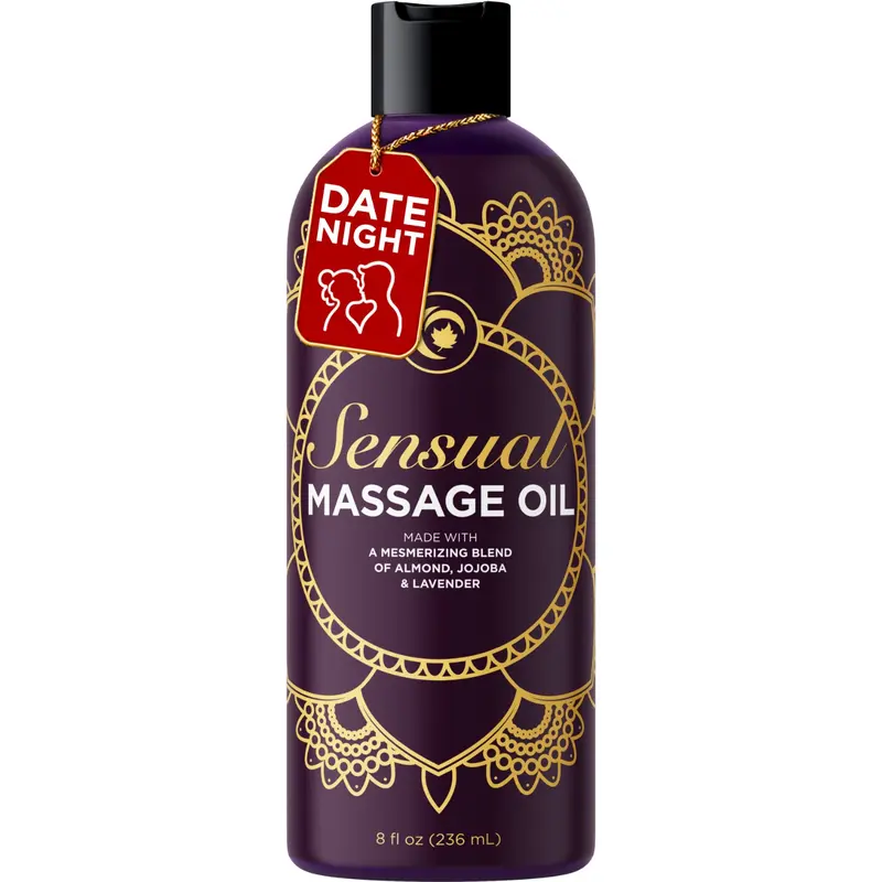 Sensual Massage Oil - Calming Lavender & Jojoba Body Oil - Maple Holistics - Relaxation & Self-Care | Moisturizing Skincare for Home Spa & Professional Use | Nourishing Aromatherapy for All Skin Types | Hydrating & Soothing Body Oil Vegan Intimate Oil Bod