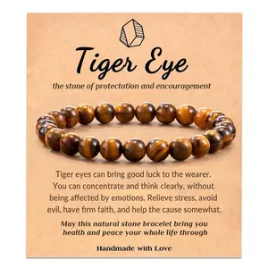 Stretch Bead Stone Bracelet for Men Women Unisex Ideal Valentines Gift