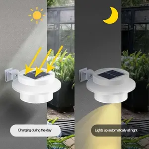 Solar Gutter Lights, LED Solar Deck Fence Lights Wiring Free Solar Powered Gutter Lights For Stair Steps, Gardens And Sidewalks Practical Safety Lights For Nights