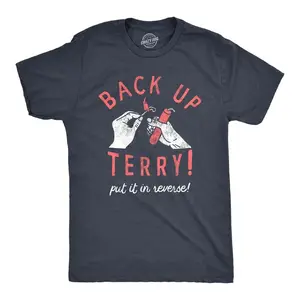 Mens Back Up Terry Put It In Reverse T Shirt Funny Fireworks Sarcastic Viral Video Fourth Of July Tee for Guys Mens Funny T Shirts Cool Vintage Fashion T-Shirt Gift Classic Menswear Patriotic Apparel for Men Navy