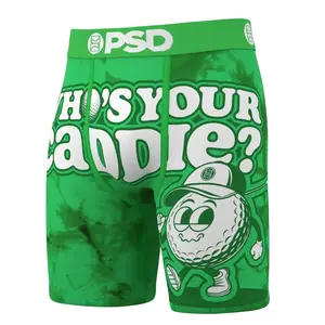 PSD Mens Caddie Up Boxer Brief - Standard Length 7 Inch Inseam, Soft and Breathable Poly Blend Fabric