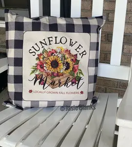 Sublimation Plaid Pillow Case - Black