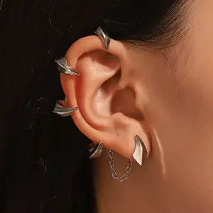 Dark Style Demon Fang Ear Clips Non-Pierced High-End Ear Hooks