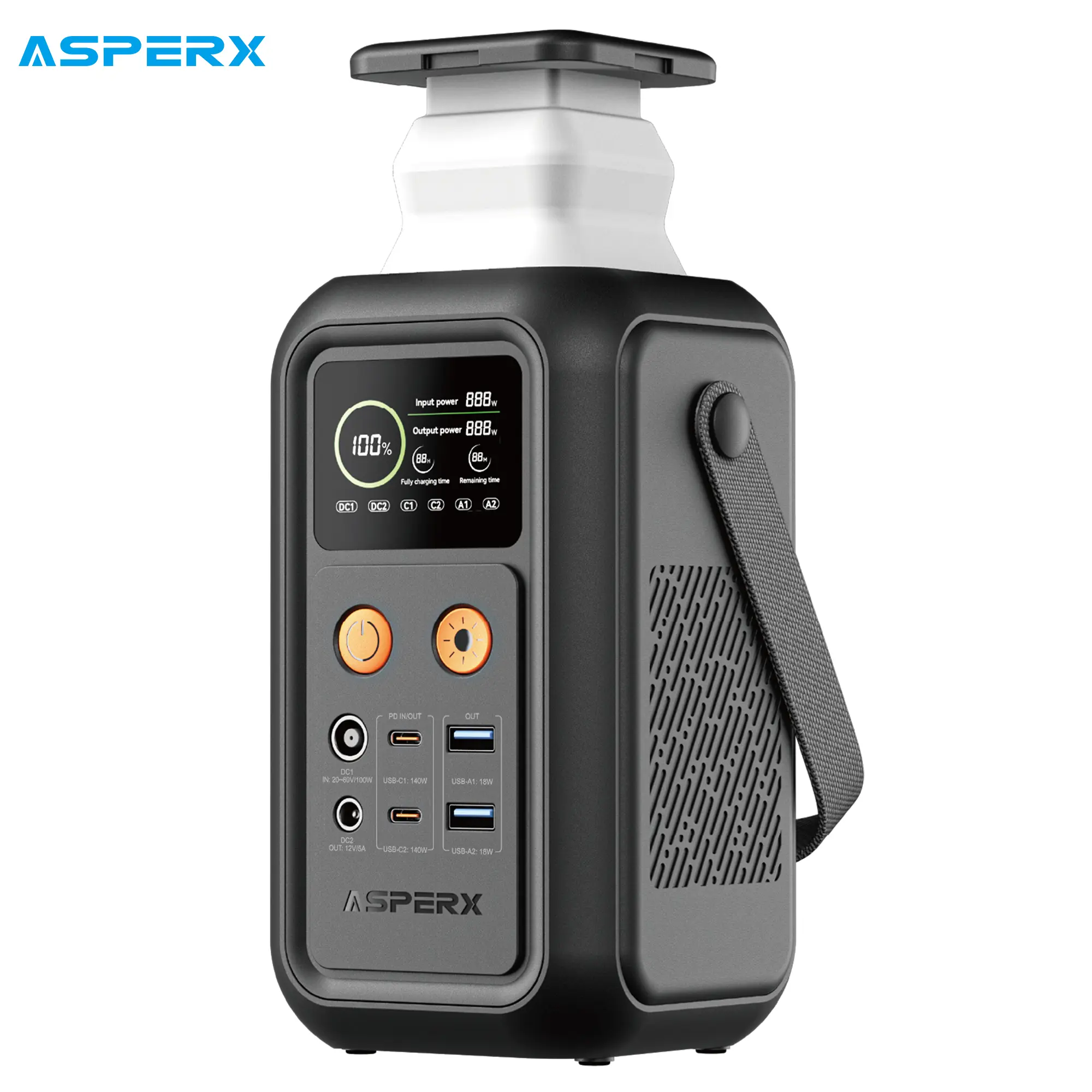AsperX Portable Power Station for Home Backup Power, LiFePO4 Battery with  200W Output, Dual 140W PD3.1 Fast Charging, 60,000mAh DC Laptop Power Bank  - TikTok Shop