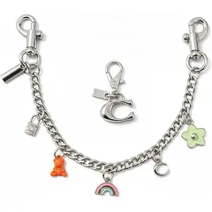 Cherry Bag Charm Chain, Fashionable Women's Bag Clip, Silver Rainbow Star Chain + C Buckle, Stylish Accessory for Bags, Purse Accessories