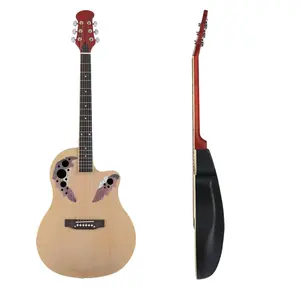41-inch Cutaway Round Back Acoustic Guitar Kit - Spruce Top, Soundhole Design, Burlywood Finish (for Musical Instruments & Gear Accessories)