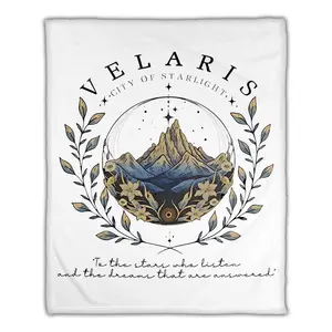 Gearpenguinch Velaris City of Starlight Blanket, SJM Merch, Velaris Fleece Blanket Bookish Aesthetic Throw Blanket, Birthday for Book Lover