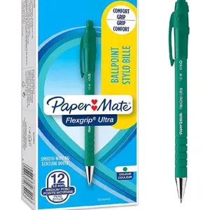 Paper Mate Flexgrip Ultra Retractable Ballpoint Pens | Medium Point (1.0mm) | Green | 12 Count
