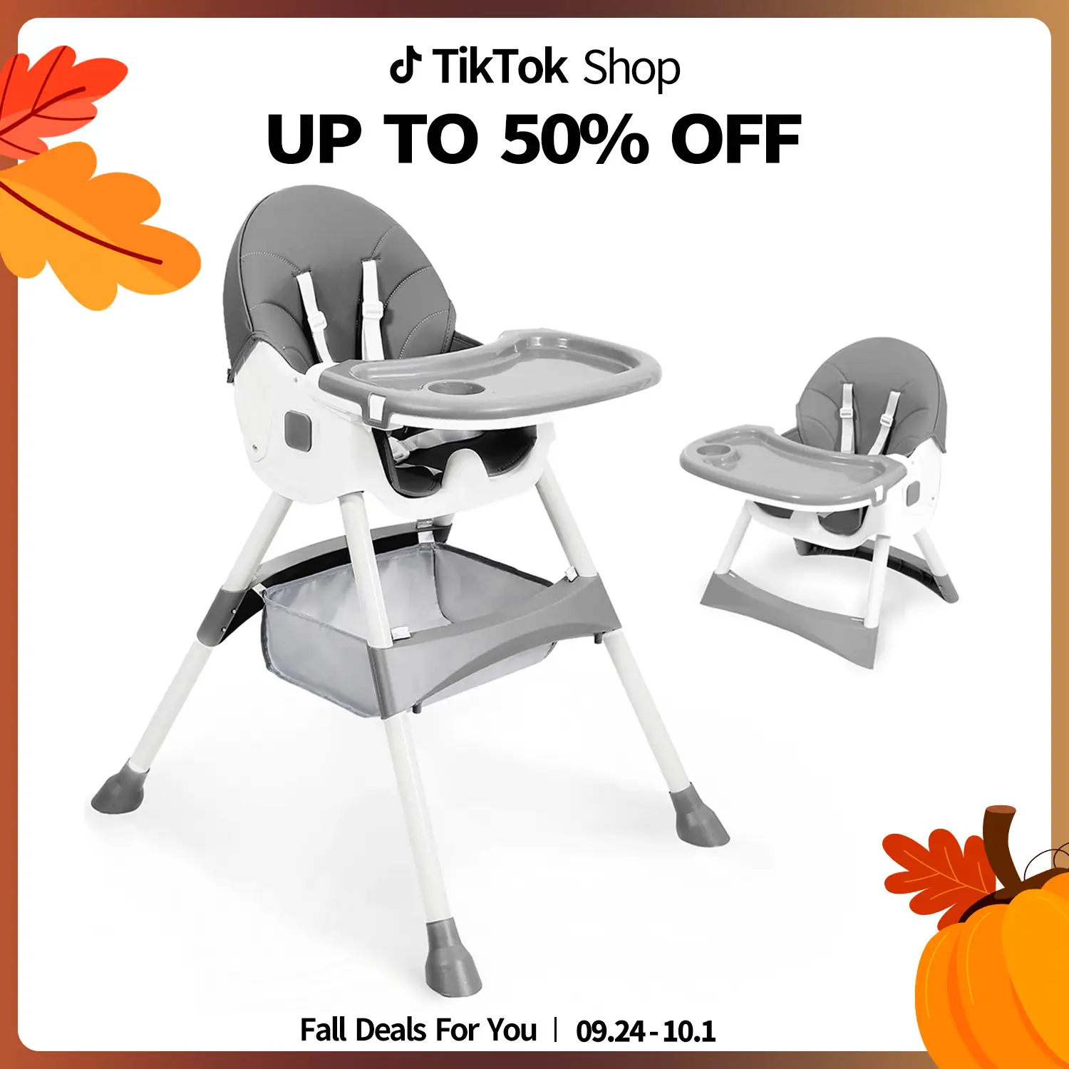 Baby High Chair 6 in 1 Convertible High Chair with 5-Point Safety Harness, Adjustable Dining Tray, Easy to Clean Surface, Robust Design