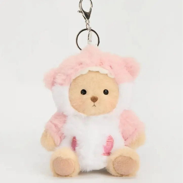 5.9 Inches Pink Shark Brown Mini Bear