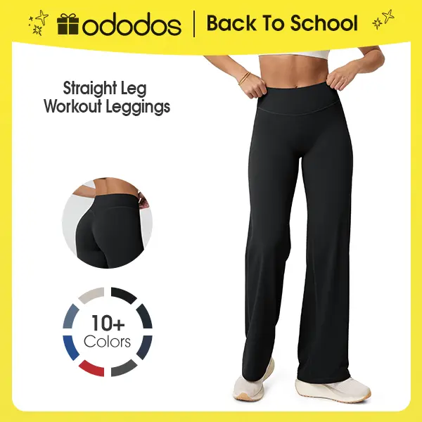 ODODOS Leggings for Women, Buttery Soft Straight Leg Yoga Pants with Hidden Scrunch Butt Lift, High Waist, No Front Seam Athleisure Wear, Leggings Women, Womens Fitness, Athletic Fitted Women's Sports Leggings