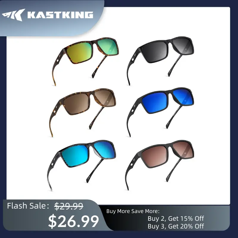 KastKing FlatRock Polarized Sport Sunglasses for Men and Women, Ideal for Driving Fishing Cycling Running, UV Protection Lightweight Style Fashion