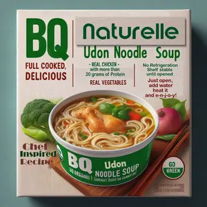 Chicken and Veggie chunks in Fully Cooked Udon Noodle Soup /w 21 g PROTEINS!(not your powdered flavor packs!) | No Refrigeration Needed | Freeze Drying technology all the nutrients Zero Water Weight! Instant Food Vegetable Korean Carbonara