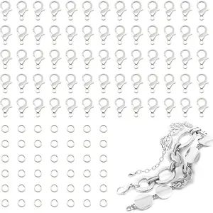 Lobster Claw Clasps, 300 count 12mm Bracelet Closures with Jump Rings for  Making DIY  Necklace by ()