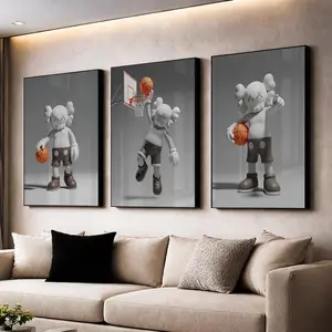 KAWS Basketball Art Print Set of 3: Hypebeast Toy Figure, Wall decor , Product without frame