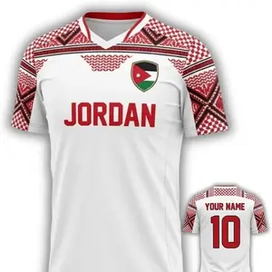 [Custom Name & Number] Custom Jordan Soccer Jersey, Jordanian Soccer Shirt Men Women, Jordan Flag Soccer Team Uniform Stadium Match Day Outfit