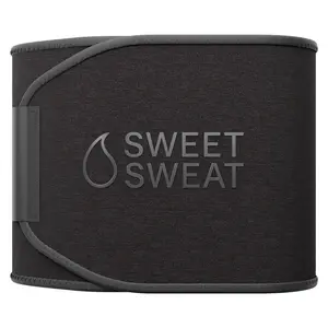 Sweet Sweat Ab Trainer for Women and Men - Sweat Band Waist Trainer Belt for High Intensity Training and Gym Workouts, 5 Adjustable Sizes