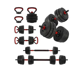 BalanceFrom 60LB 4-in-1 Portable Changeable Dumbbell, Barbell, and Kettlebell Set with Adjustable Weights