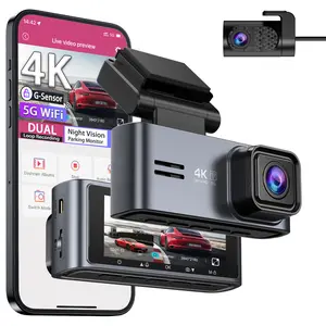 Dash Cam Front and Rear 4K/2K – 5G WiFi, 170°+150° Wide Angle, WDR Night Vision, G-Sensor, Loop Recording, 24H Parking Mode