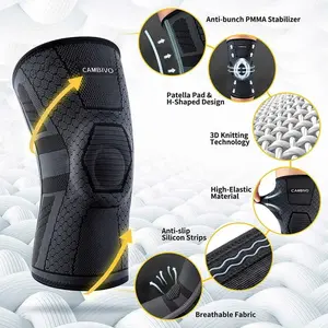 Pack Knee Braces, Knee Compression Sleeve with Side Stabilizers and Patella Knee Pads, Knee Support for Meniscus Tear, Arthritis, ACL, Joint Pain Relief, Running
