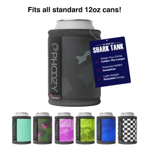 PHOOZY 12oz Standard Insulated Can Cooler – Patented spacesuit drinkware tech keeps drinks colder, longer. Weighs less than 2oz.